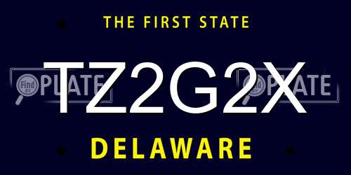 TZ2G2X Delaware License Plate