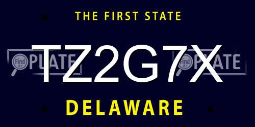 TZ2G7X Delaware License Plate
