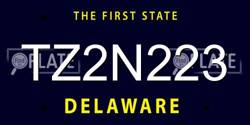 TZ2N223 Delaware License Plate