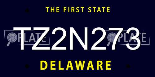 TZ2N273 Delaware License Plate