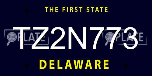 TZ2N773 Delaware License Plate