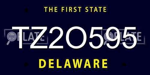 TZ2O595 Delaware License Plate