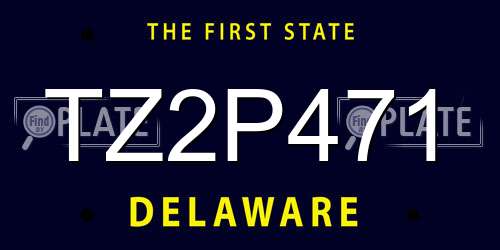 TZ2P471 Delaware License Plate
