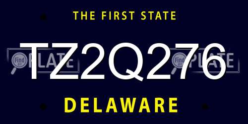 TZ2Q276 Delaware License Plate
