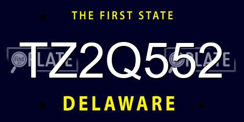TZ2Q552 Delaware License Plate