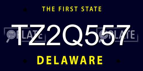TZ2Q557 Delaware License Plate