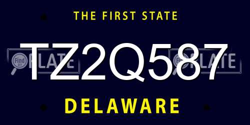 TZ2Q587 Delaware License Plate