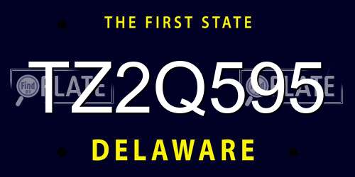 TZ2Q595 Delaware License Plate