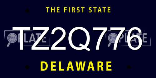 TZ2Q776 Delaware License Plate