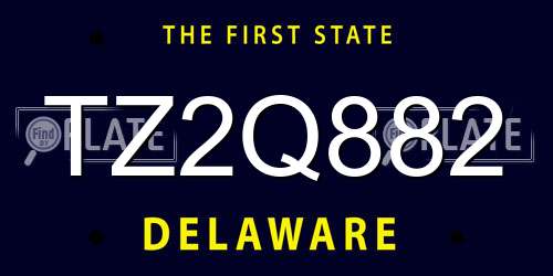 TZ2Q882 Delaware License Plate