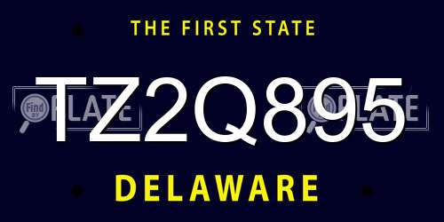 TZ2Q895 Delaware License Plate