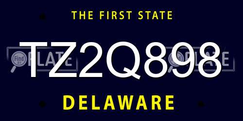 TZ2Q898 Delaware License Plate