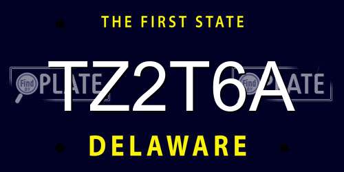 TZ2T6A Delaware License Plate