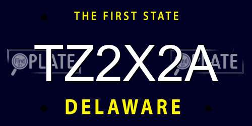 TZ2X2A Delaware License Plate