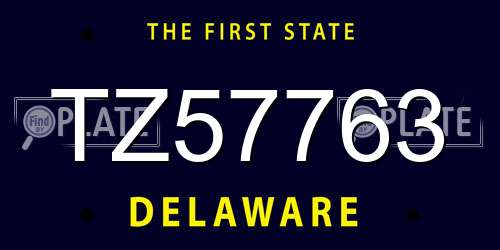 TZ57763 Delaware License Plate