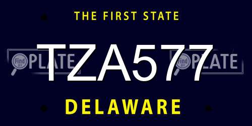 TZA577 Delaware License Plate