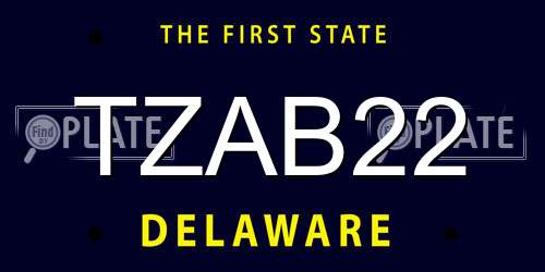 TZAB22 Delaware License Plate