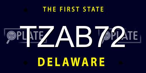 TZAB72 Delaware License Plate