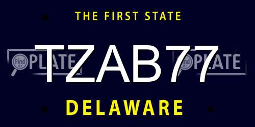 TZAB77 Delaware License Plate