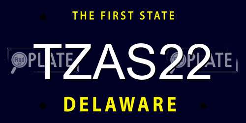 TZAS22 Delaware License Plate
