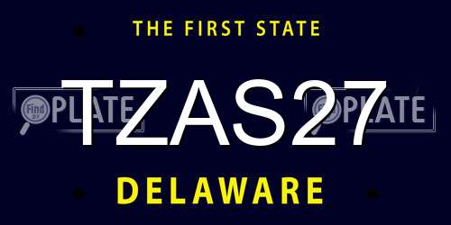 TZAS27 Delaware License Plate