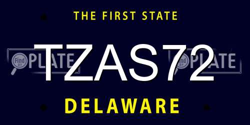 TZAS72 Delaware License Plate