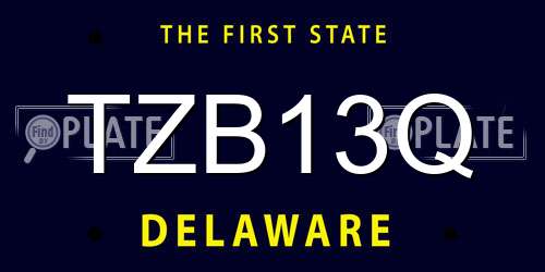 TZB13Q Delaware License Plate