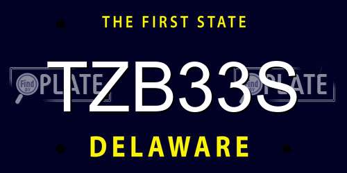 TZB33S Delaware License Plate