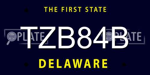 TZB84B Delaware License Plate