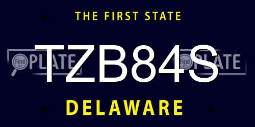 TZB84S Delaware License Plate