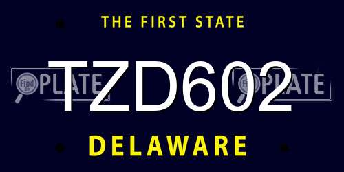 TZD602 Delaware License Plate