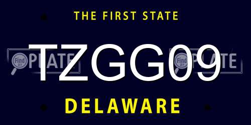 TZGG09 Delaware License Plate