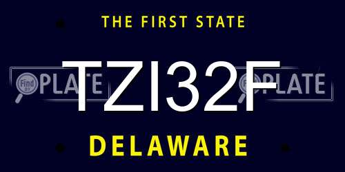 TZI32F Delaware License Plate