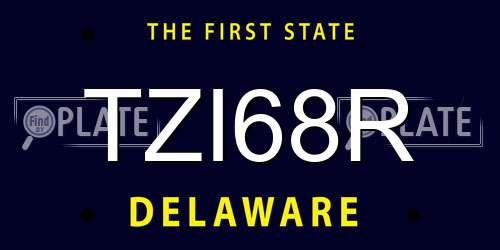 TZI68R Delaware License Plate