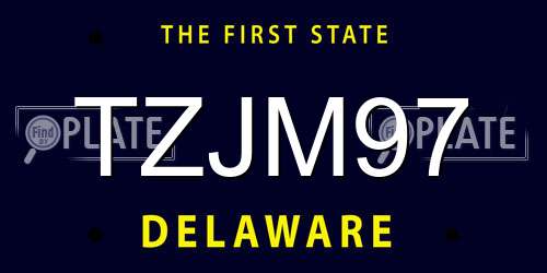 TZJM97 Delaware License Plate