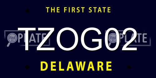 TZOG02 Delaware License Plate