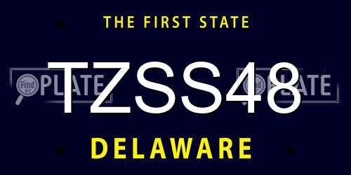 TZSS48 Delaware License Plate