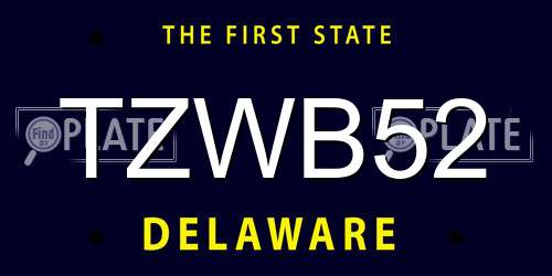 TZWB52 Delaware License Plate