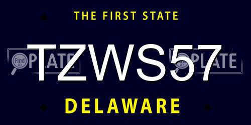 TZWS57 Delaware License Plate