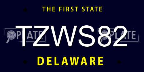 TZWS82 Delaware License Plate