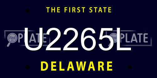 U2265L Delaware License Plate