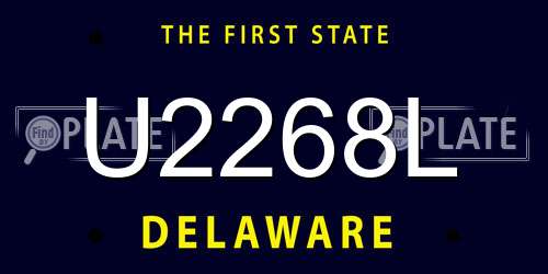 U2268L Delaware License Plate