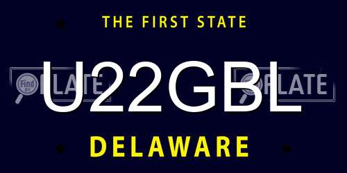 U22GBL Delaware License Plate