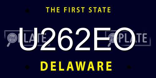 U262EO Delaware License Plate