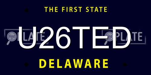 U26TED Delaware License Plate
