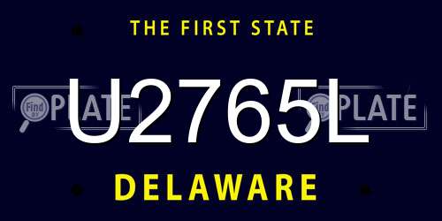 U2765L Delaware License Plate
