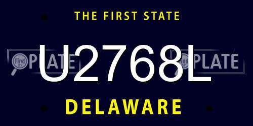 U2768L Delaware License Plate