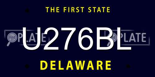 U276BL Delaware License Plate