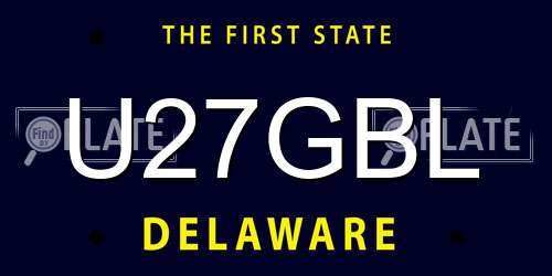 U27GBL Delaware License Plate