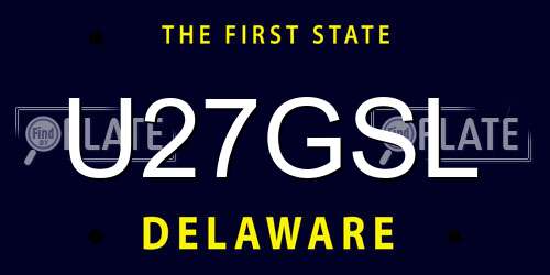 U27GSL Delaware License Plate